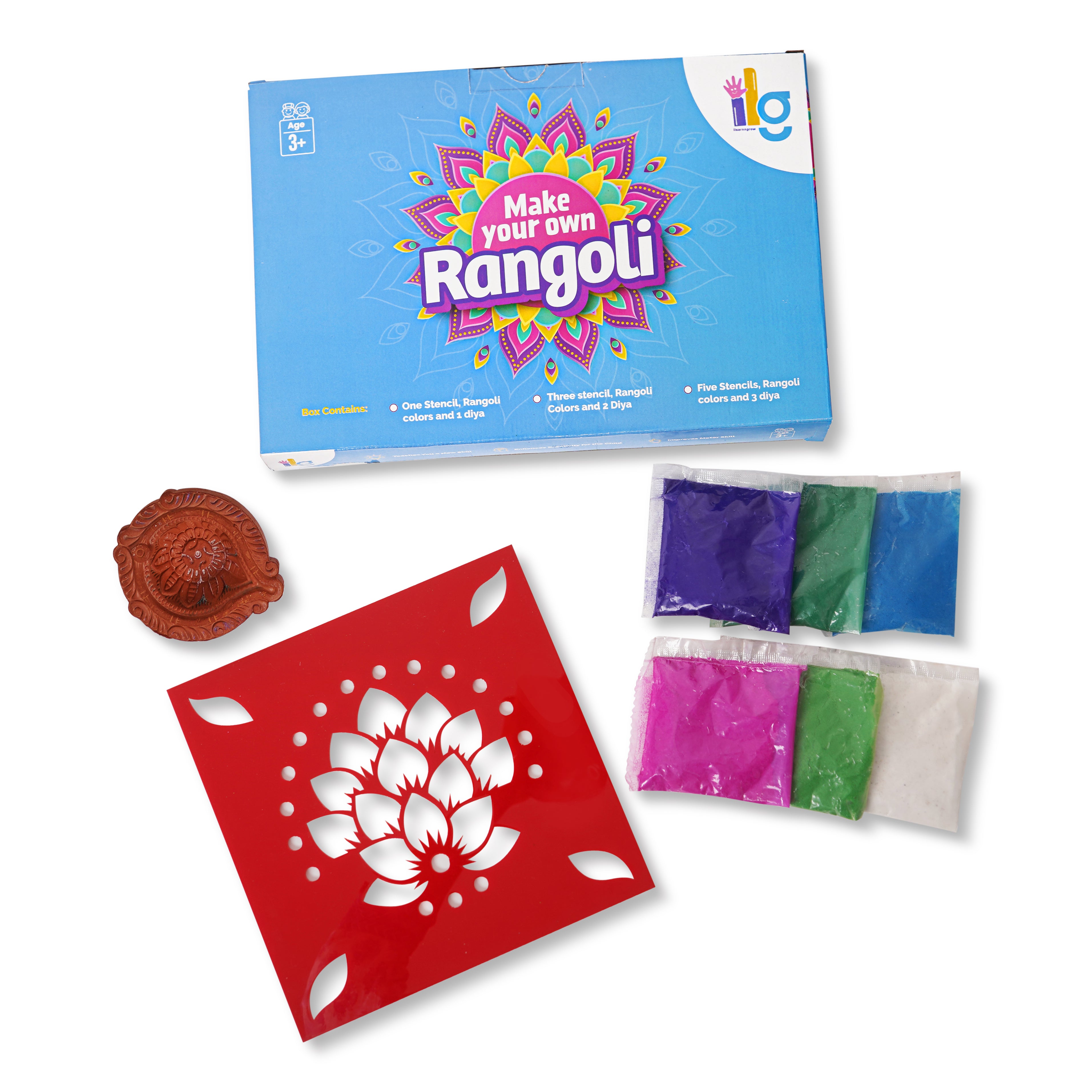ilearnngrow Diwali DIY Rangoli Kit - Traditional Rangoli